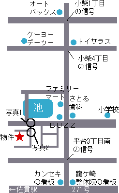 竜ヶ崎市　商业酒店地図